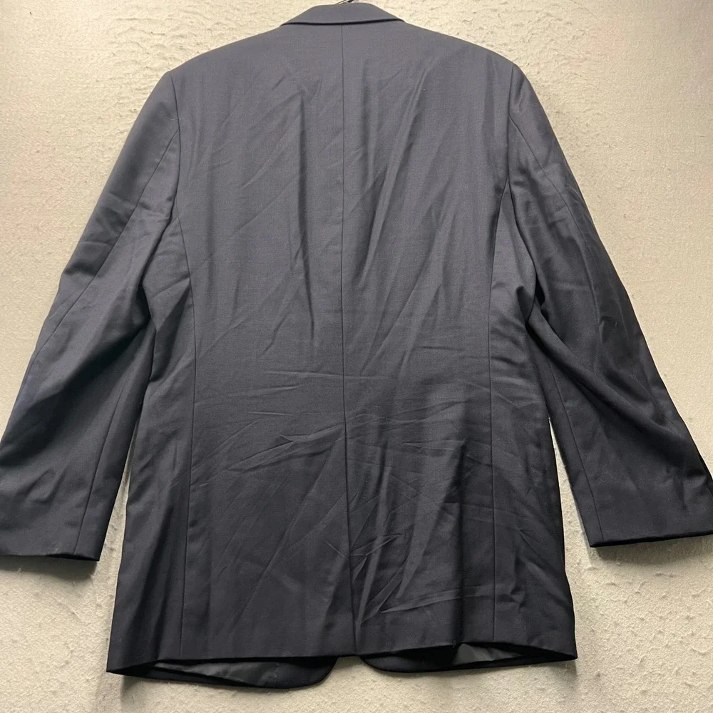 Lauren Ralph Lauren Mens Navy Blue 100% Wool Gold Button Blazer Sport Coat 40L